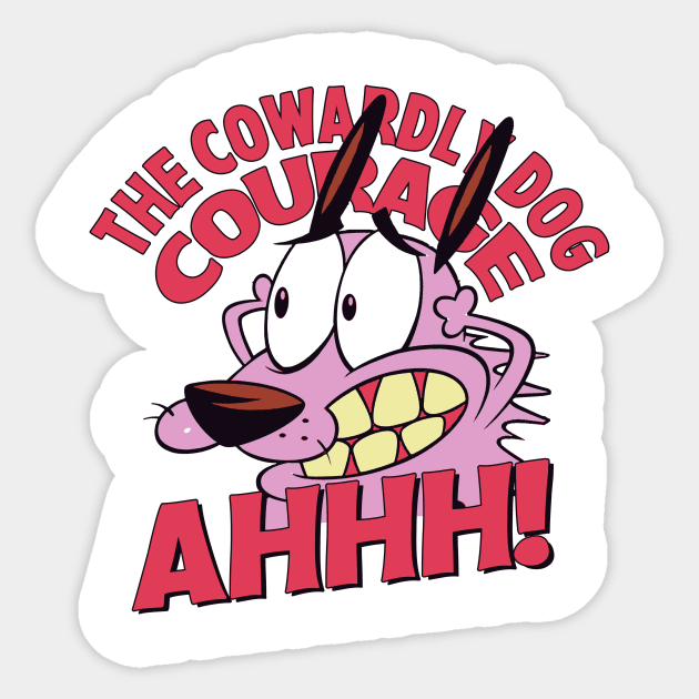 Cowardly - AHHH!! Sticker by Cybord Design